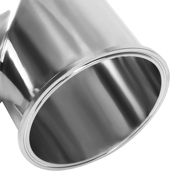 DERNORD Clamp Tee 3 Way Stainless Steel 304 with 3 Silicone Gaskets Fits 6" Tri Clamp, 152mm Pipe OD Sanitary Fittings