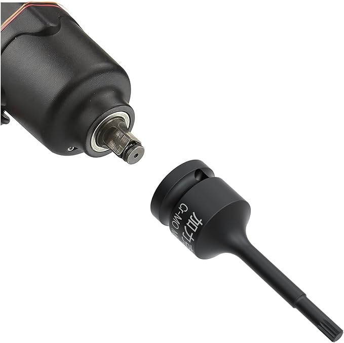 1/2-Inch Drive x M6(6mm） Impact XZN Triple Square Spline Bit Socket, Metric Lengthen Screwdriver Socket Adapter, 3-Inch Length, CR-MO Steel, One-Piece Construction, Black