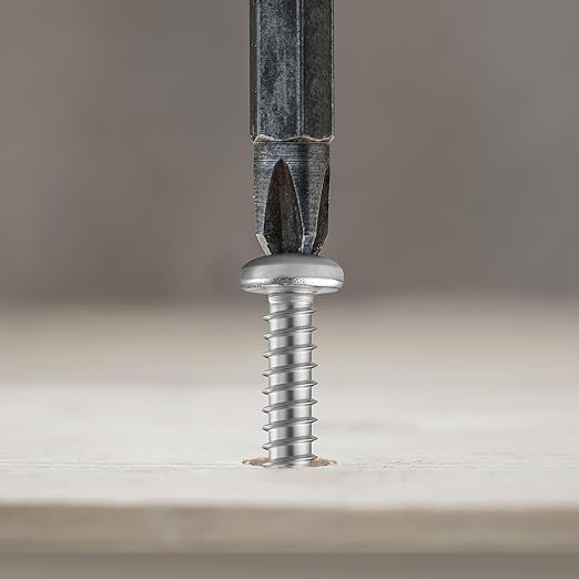 #10 x 1 Inch Pan Head Wood Screws, Phillips Drive, Stainless Steel 304 (18-8), Self Tapping for Wood, Sheet Metal Screws, 100 Pack