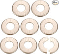 HARFINGTON 8pcs Wall Split Flange 51mm/2" Self-Adhesive Plumbing Cover Plates ABS Plastic Round Escutcheon Plate Buckle Design for Water Pipe Bathroom Kitchen Decoration, Gold Tone