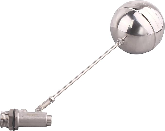 Stainless Steel Float Ball Valves - 1” NPT Male Thread Flow Control Float Sensor Valve Automatic Water Level Control Float For Tank Pond Water Tower