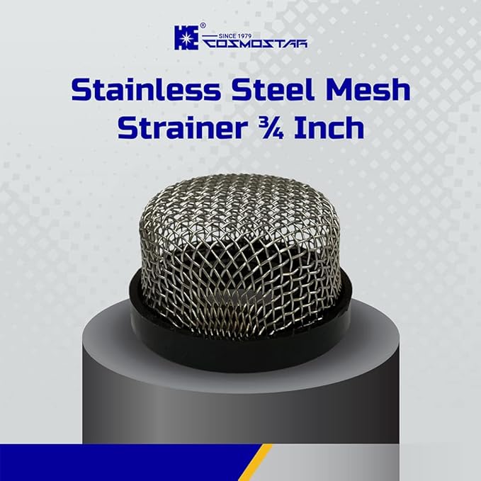 Cosmostar Stainless Steel Strainer ¾ Inch -14, Aerator Screen Wire Mesh Compatible with Livewell Pump, Industrial Plumbing Inline, Garden Washers Water Filter Sprayer Garden Hose Suction Line. (4)