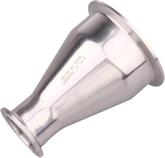 DERNORD Sanitary Fitting Reducer Fitting SUS304 Tri Clamp Ferrule Style 3" Tube OD to 1-1/2" Tube OD
