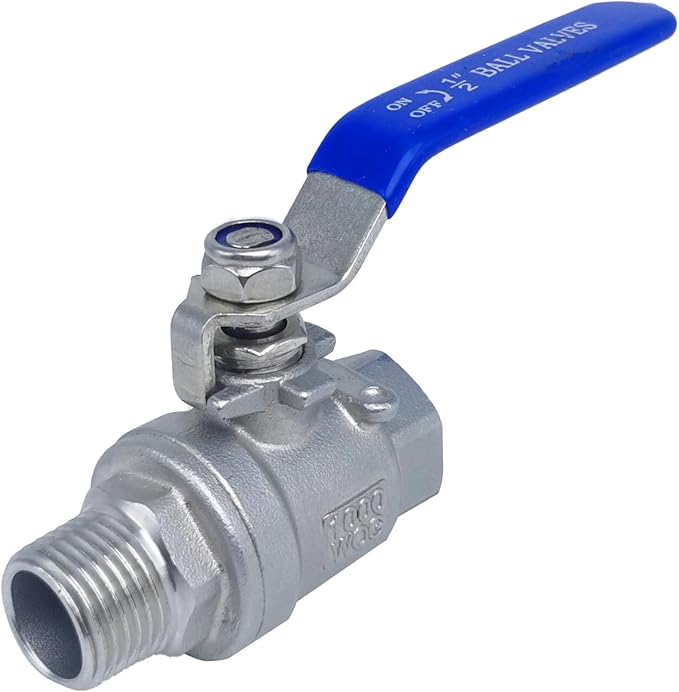 Full Port Ball Valve 1/2" NPT Heavy Duty Stainless Steel 304 Male x Female Thread For Water,Oil and Gas（1000WOG）