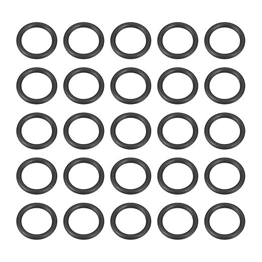 HARFINGTON 50pcs Nitrile Rubber O-Rings 7mm OD 5mm ID 1mm Width Metric Buna-N NBR Sealing Gasket Plumbing Sealing Repair O Rings for Car Auto Vehicle Repair Faucet Air Gas