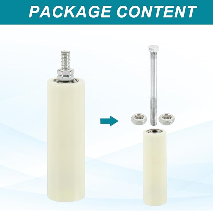 PATIKIL 5.9" x 2" Slide Gate Guide Roller, 2Set Adjustable Nylon Rollers for Sliding Rolling Gate of Balconies Bedrooms Bathrooms Shops Industry, White
