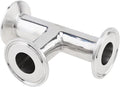 3-Way Tri-Clamp Tee Sanitary Fitting, 304 Stainless Steel, 1-inch OD (25 mm), Fits 1.5-inch Tri Clamp
