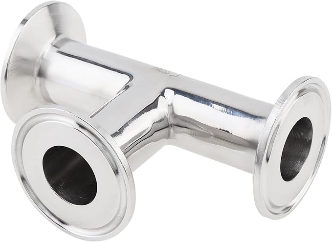 3-Way Tri-Clamp Tee Sanitary Fitting, 304 Stainless Steel, 1-inch OD (25 mm), Fits 1.5-inch Tri Clamp