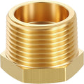 1 Pack Male to FeMale Adapters, 3/4" Male NPT x 1/4" FeMale NPT Brass Hex Bushing Reducer for Industrial, Automotive, Fluid Transfer, Home Gardening, Water Treatment
