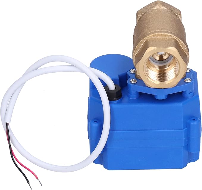 Motorized Ball Valve Brass Electrical Straight Through Water Treatment Miniature Electric Ball Valve for Plumbing Systems DN15 Thread 1/2 Inch CWX15NCR04DC924VDN15