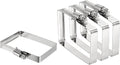 uxcell 4Pcs 304 Stainless Steel Rectangular Hose Clamp, Adjustable 3 x 2 Inch Square Worm Gear Duct Pipe Tube Clamps for Ducting Bracket Cable Tray Bridge Project Systems, Silver