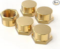 GASHER 3/4"NPT Brass Pipe Cap, NPT Female Thread Socket Pipe End Cap Plugs Fitting 5PCS