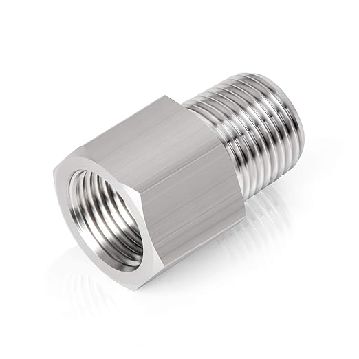 TAISHER 5PCS Forging of 304 Stainless Steel Fitting, Reducer Adapter, 1/4-Inch Male Pipe x 3/8-Inch Female Pipe