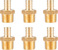 WMAXPFIT(6 Pack) 1/2 Inch PEX x 1/2 Inch Male NPT Thread Adapter F1807, LF Brass crimp fitting for PEX-b pipe