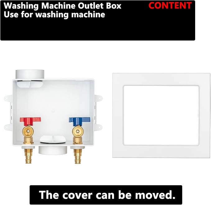 (1 Pack) Lidertik Washing Machine Outlet Box Expansion PEX-A, Inlet 1/2 inch PEX-A F1960 Expansion Barb x Outlet 3/4 inch Male Thread LI-XYJH-530