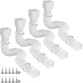 4 Pack Rain Gutter Downspout Extensions Flexible, Drain Downspout Extender,Down Spout Drain Extender, Gutter Connector Rainwater Drainage,Extendable from 21 to 68 Inches(White)