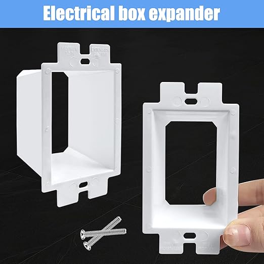 100PCS BE1-2 Electrical Outlet Box Extenders with 200PCS Screws, (1-Gang)Electrical Power Outlet Box Extender，Single Gang Box Extender Electric Box Extender 1 Gang Power Switch Receptacles Accessories