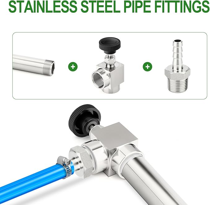 TAISHER 1PCS 304 Stainless Steel 90 Degree Needle Valve 3/4" NPT Female For Flow Control Water Gas Oil