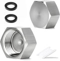 TAISHER 2PCS 304 Stainless Steel Garden Hose Adapter, 3/4" GHT Female Garden Hose End Caps with Washers