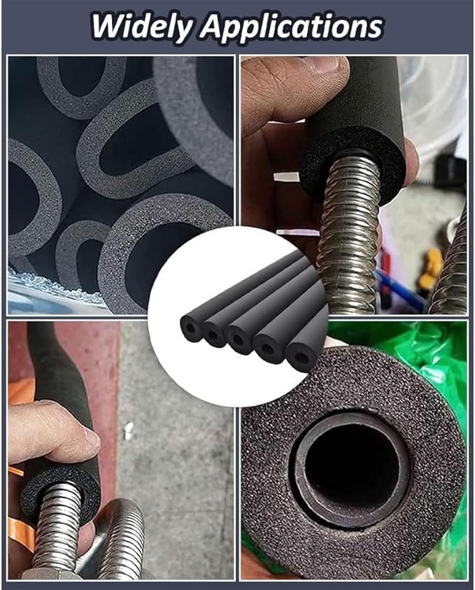 Pipe Insulation Foam Tube 1-1/4"ID*3/8" Foam Tubing Black Pipe Cover Heat Preservation for Outdoor Water Pipe Insulation,AC Unit, Guitar Stands, Exercise Machine Handle and Roof Rack Etc