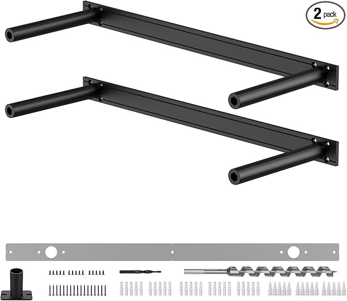 Floating Shelf Bracket Heavy Duty Shelving Brackets,Decorative Floating Shelf Hardware Black,Hidden Metal Shelf Support Bracket(18X8X1.2-Starter Jig)