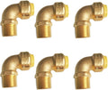 HQMPC 1/2" Pex Fittings No Lead Male PushFit Elbow 90-Degree -PEX Fitting 1/2" 90 Degree Elbow Push-to-Connect Plumbing Fitting for Copper, PEX, CPVC (6pcs 1/2")