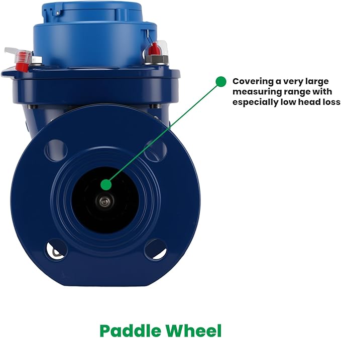 Watflow 2" WoltmannHelix Water Meter,Detachable Water Meter,Pulse Output, Epoxy-Coated Cast Iron,Resistant Seals（GAL,Non-Potable Use）