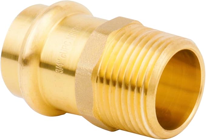 WHK 10 Pack 3/4" Press Propress x 3/4" NPT Male Adapter Fittings pressure Cooper Conenct to Male NPT Pipe（Lead-Free,Pro Press Copper to 3/4 Male NPT PIPE)