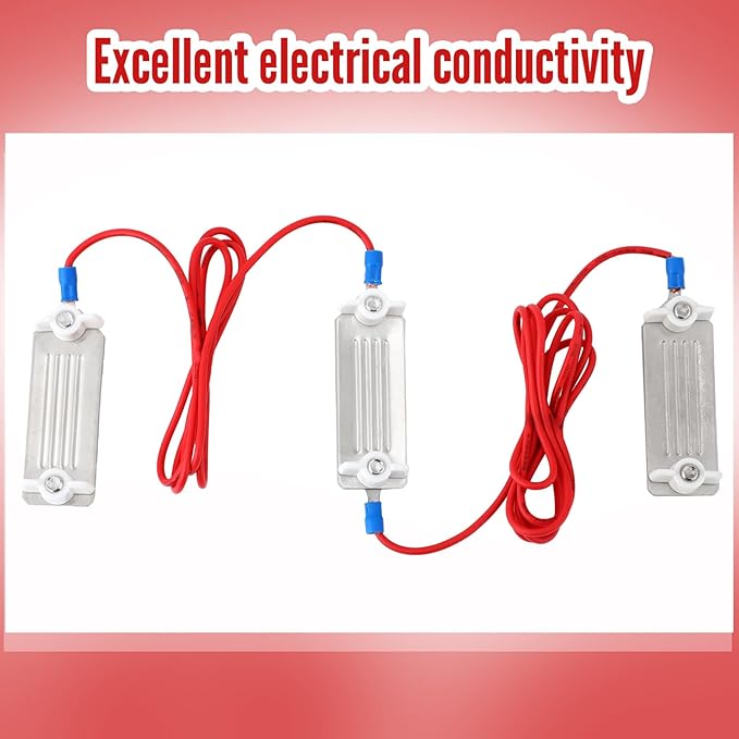 Kanayu 4 Pcs Lectric Fence Tape Connector Polytape to Polytape Connector 40mm Electric Tape for Electric Fence Connection with 90 cm Wire for 1/2" to 1-1/2" Width Polytape(2 Pieces Tape)