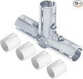 12 Sets 4 Way T Pipe Clamp, Structural Pipe Connector Fits 1/2" EMT Conduit with PE Adapter Shims