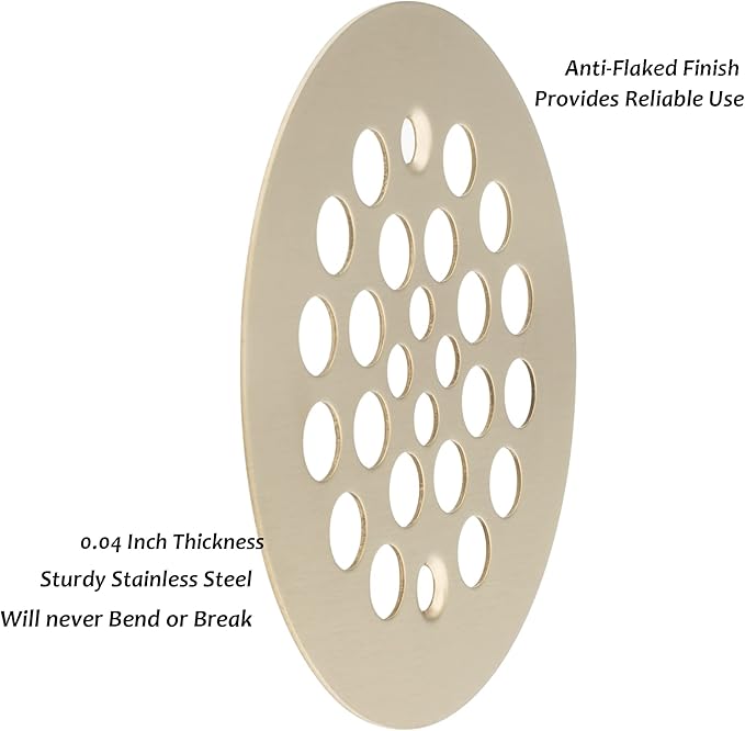 Artiwell 4-1/4“ Shower Strainer Drain Trim Set, Screw-in Shower Strainer Drain Cover, Plastic-Oddities Style Replacement Strainer Grid, Machine & Self-Tapping Screws Included (Champagne Bronze)