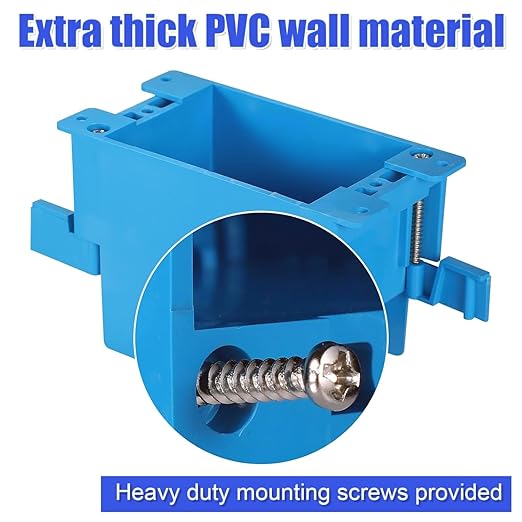 8 pack1-Gang Old Work Retrofit Electrical Box, 14 Cu. in. PVC Junction Box, for Wall Switch/Outlet Installation, Easy Mounting for Construction and Renovation
