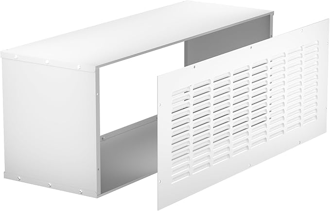 PTAC Wall Sleeve, 42.5”L x 16.6”W x 15" H Wall Sleeve with Exterior Ventilation Grille & Weatherproof Drain Hole, Durable Metal Sleeve for Most Packaged Terminal Air Conditioners and PTHP, White