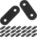 Luxshiny 20pcs Stainless Steel Flat Plate Corner Braces Black Metal Brackets for Furniture Reinforcement Cabinet Mending Plates Fixing Hardware