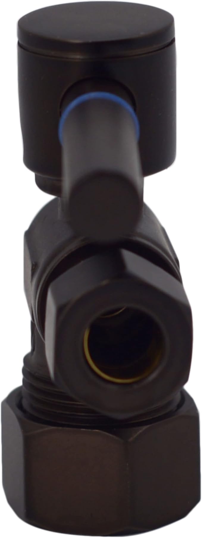 Westbrass R105BL-62 1/4-Turn Lever Handle Angle Stop Shut Off Valve, 5/8" OD x 3/8" OD, Matte Black