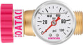 Water Pressure Regulator, Lead-Free Brass Pressure Reducer, 40-50psi, 3/4" Hose, with Gauge and Filter Screen, for Camper Travel Trailer RV Plumbing System