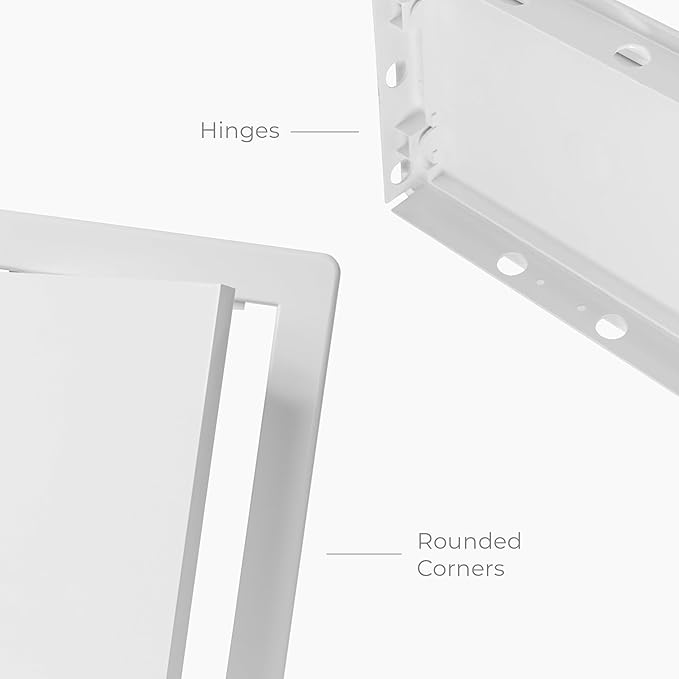 6 x 8 Inch White Rectangular ABS Plastic Plumbing Access Panel - Indoor Wall Access Door for HVAC, Wall, Ceiling, and Drywall with Panel - Opening Box Door Cover - Easy to Install