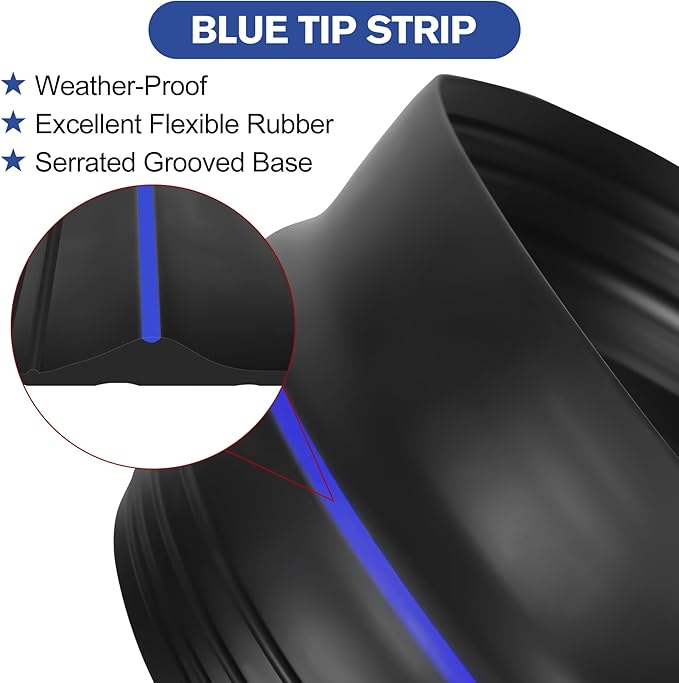 ToLanbbt 16.5Ft/5M Universal Garage Threshold Seal Strip with 300ml Black Sealants/Adhesives, Garage Door Bottom Weatherproof Strip Rubber DIY Weather Stripping Replacement (Black-Blue Line)