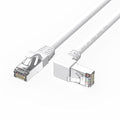 90 Degree CAT6 Ethernet Cable,Down Angle Cat 6 Ethernet Extension Network Cable,Right Angle RJ45 Cat6 gigabit Internet Cable for PC, Router, Modem, Xbox, PS4, PS3,White,30FT