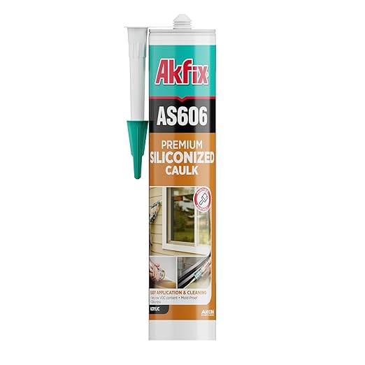 Akfix AS606 White Acrylic Latex Caulk for Painters (1x10.1 fl.oz.) - Siliconized Acrylic Caulk for Window and Door Sealing, Crack Filling, Baseboards & Trim, Odorless, Paintable | 1 Pack