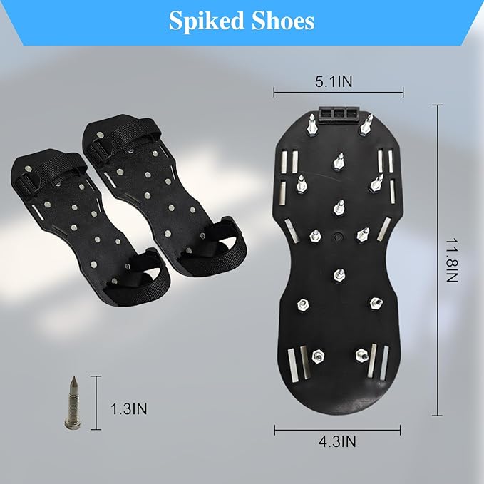 Self-Leveling Floor Tool Kit with Spiked Roller, Epoxy Floor Tools, Paint Roller, Epoxy Shoes Spikes for Concrete and Cement Flooring, 4-Piece Set (Large defoamer)