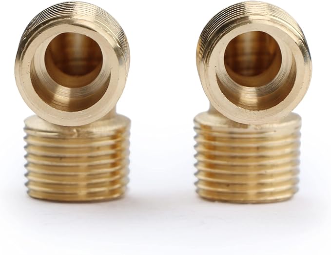 U.S. Solid 2pcs 90 Degree Barstock Street Elbow Brass Pipe Fitting 3/8" NPT Male Pipe to 3/8" NPT Male