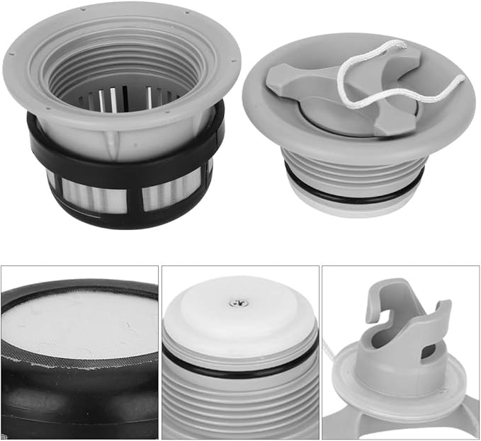 3Pcs Air Valve, Inflatable Tent Air Valve with Filter Mesh Accessory for Inflatable Tent Boat Kayaks(Gray) Rowing Supplies Air Tumble Track Valve Spiral Air Plug Air Valve Replacement