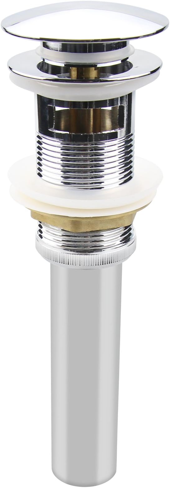 Pop Up Sink Drain with Overflow, Bathroom Faucet Vessel Vanity Sink Drain Stopper, Polished Chrome