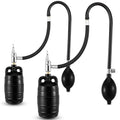 Nuanchu 2 Sets 2 Inch Test Plugs Inflatable Pipe Ball Plugs with Gas Tubes and Inflator Pumps, Black Rubber Pressure Test Balls for Toilet Drain Sewage Pipeline Inspection