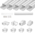 VEVOR Mini Split Line Set Cover 3-inch W 10Ft L, PVC Decorative Pipe Line Cover for Air Conditioner with 5 Straight Ducts & Full Components Easy to Install, Paintable for Heat Pumps, White