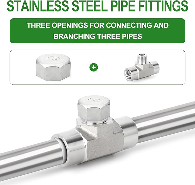 TAISHER 1PCS 304 Stainless Steel Cap Pipe Plug Socket Fitting 4" NPT Female