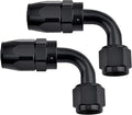 EVIL ENERGY 4AN Hose End Fitting 90 Degree Swivel for CPE Braided Hose Black 2PCS