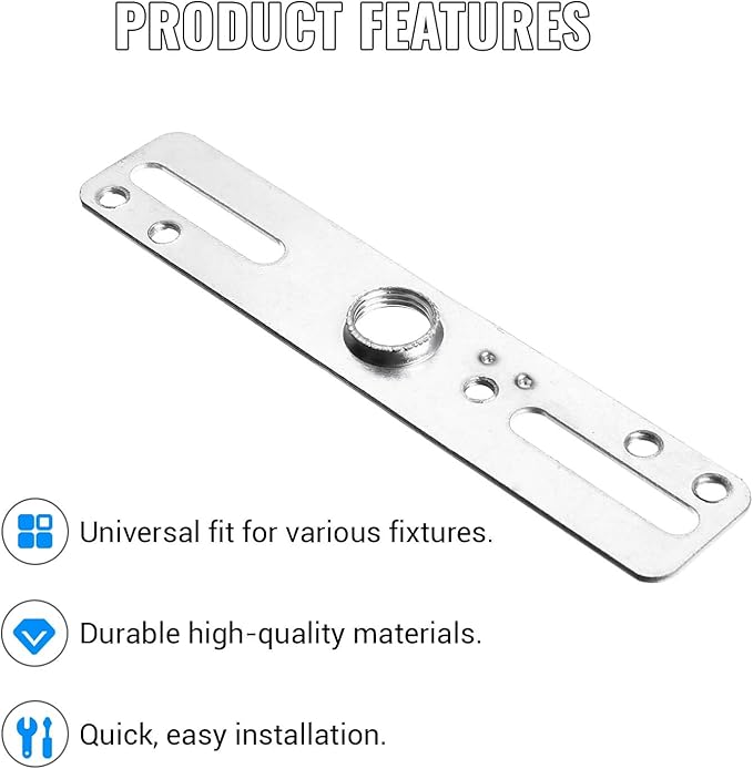 4" Ceiling Light Fixture Mounting Bracket Kit, 4Pcs Universal Lamp Crossbar Hardware Set for Chandelier & Wall Lights, Silver