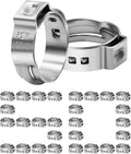 50 Pack 3/4" PEX Cinch Clamps, Stainless Steel Single Ear Hose Clamps